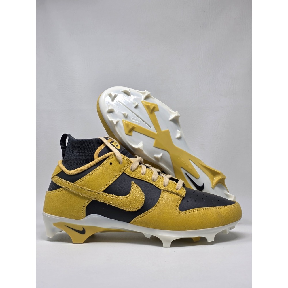 Nike Alpha Menace Dunk Size 7.5 Mens Football Cleats Yellow Brown HV6925-001 New